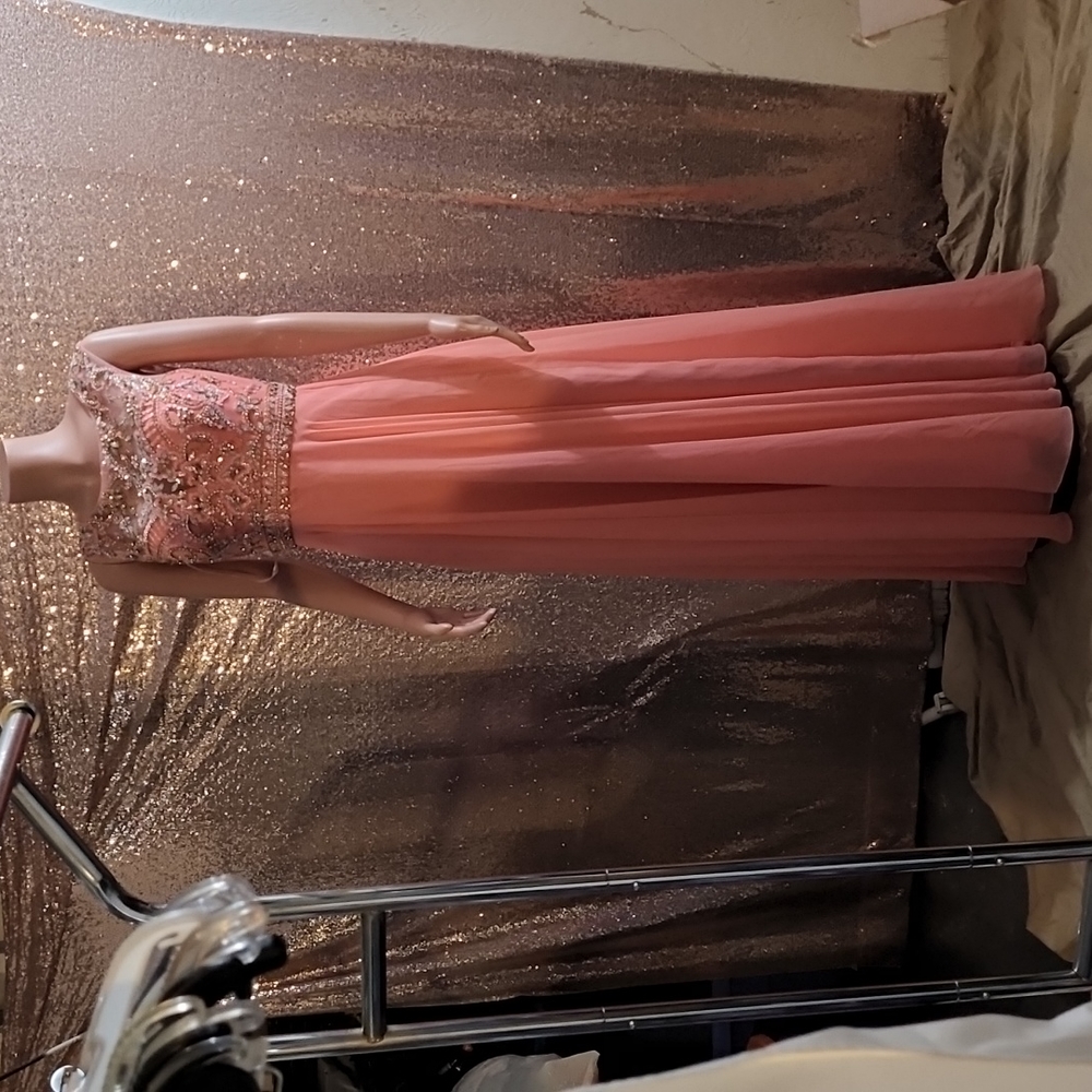 Rhinestone Sherbet Color Dress. Formal.  Wedding, Prom, Homecoming, Quinceanera